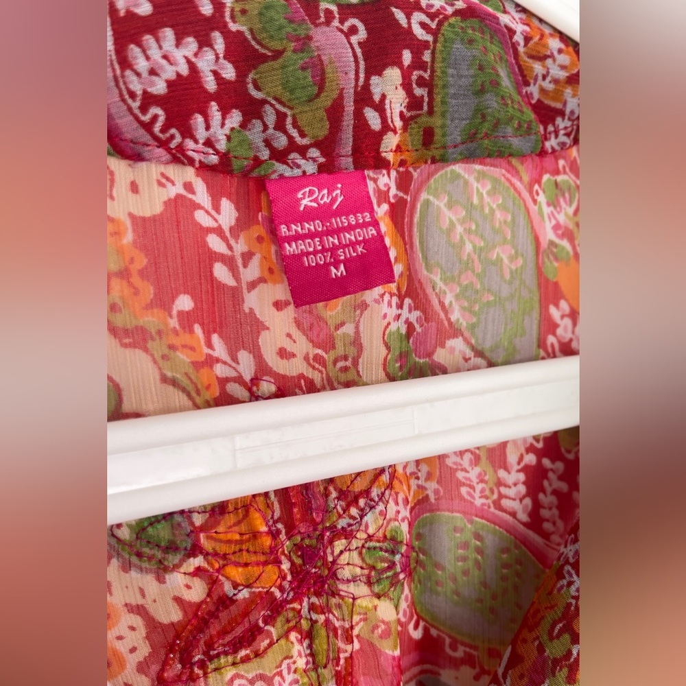 Silk Print Top / Beach Cover - Picture 6 of 10